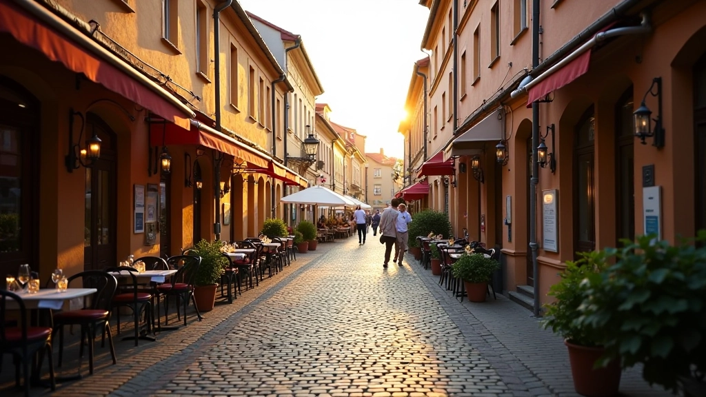 Historic medieval street in Old Town with traditional architecture